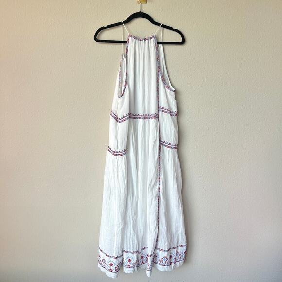 Isabel Marant Etoile White Embroidered Cotton Midi Dress Size FR 34 - Picture 3 of 5